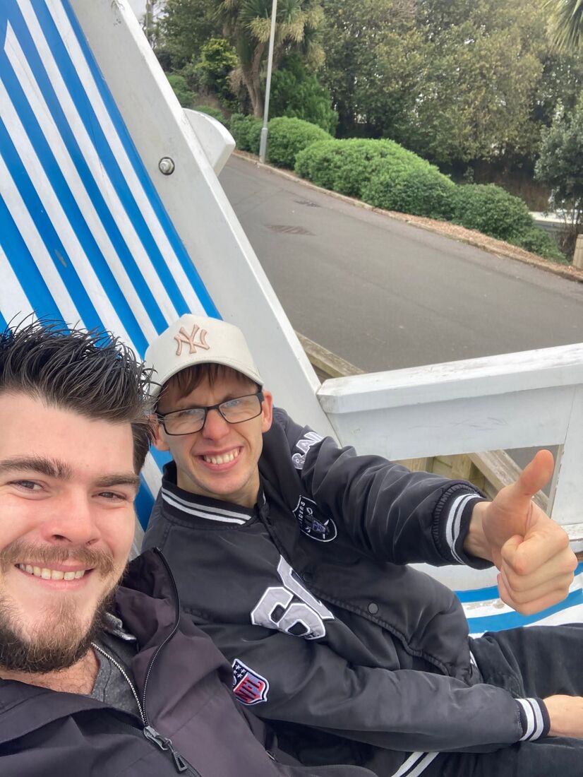 Thumbs up and big smiles on a sunny day out